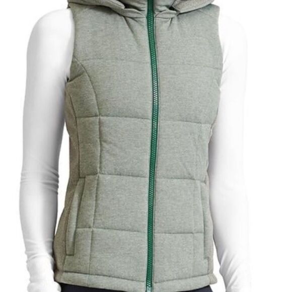 Athleta Jasper Green Zipper Closure Puffer Vest Women’s Size Small - Picture 1 of 8